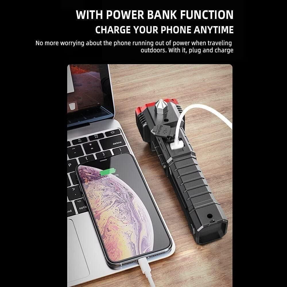 Portable Rechargeable Torch LED Flashlight with built in Powerbank